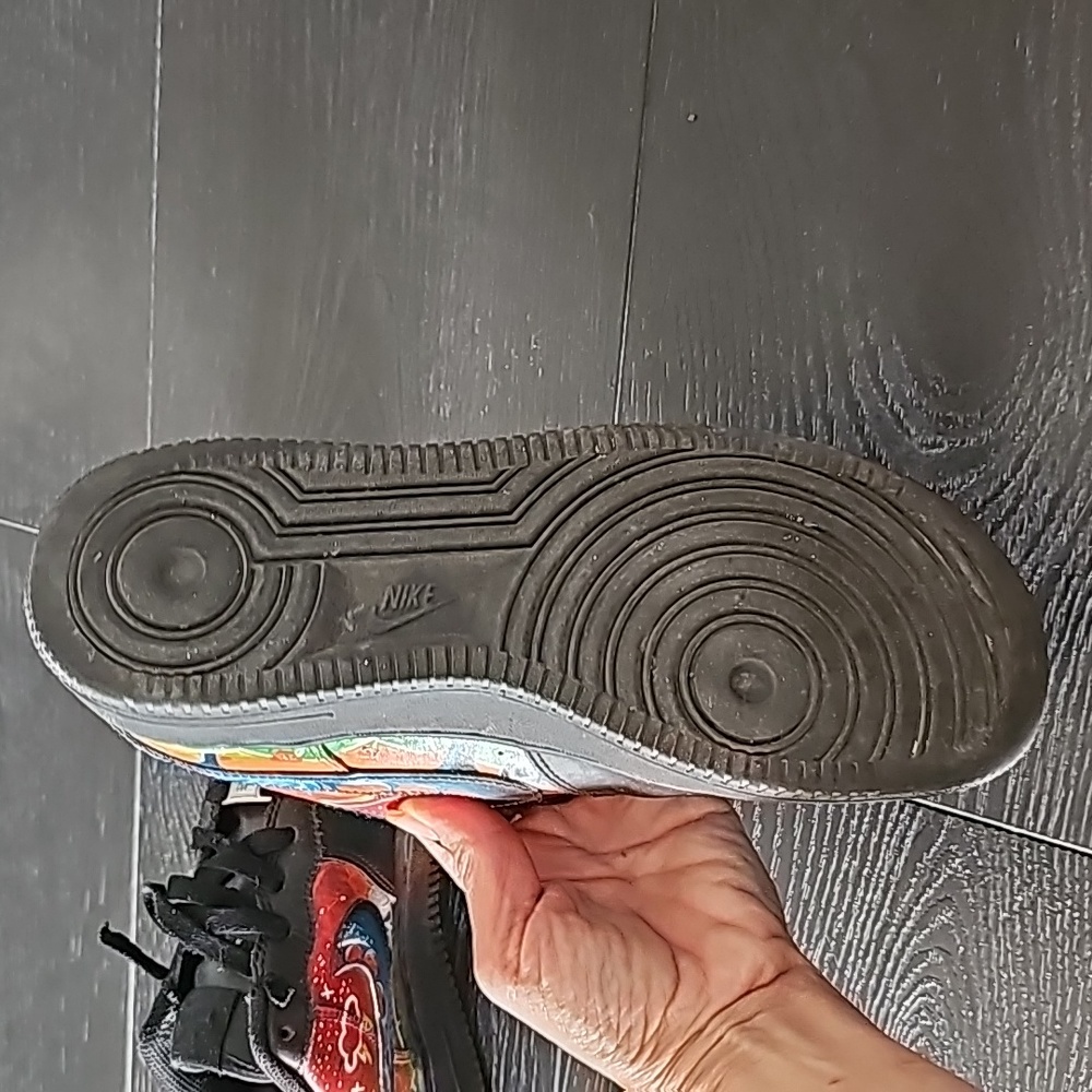 ✨️Custom Made✨ Nike Air Force 1 Travis Scott Astro World 5.5 Y Black Multi color - Picture 4 of 10